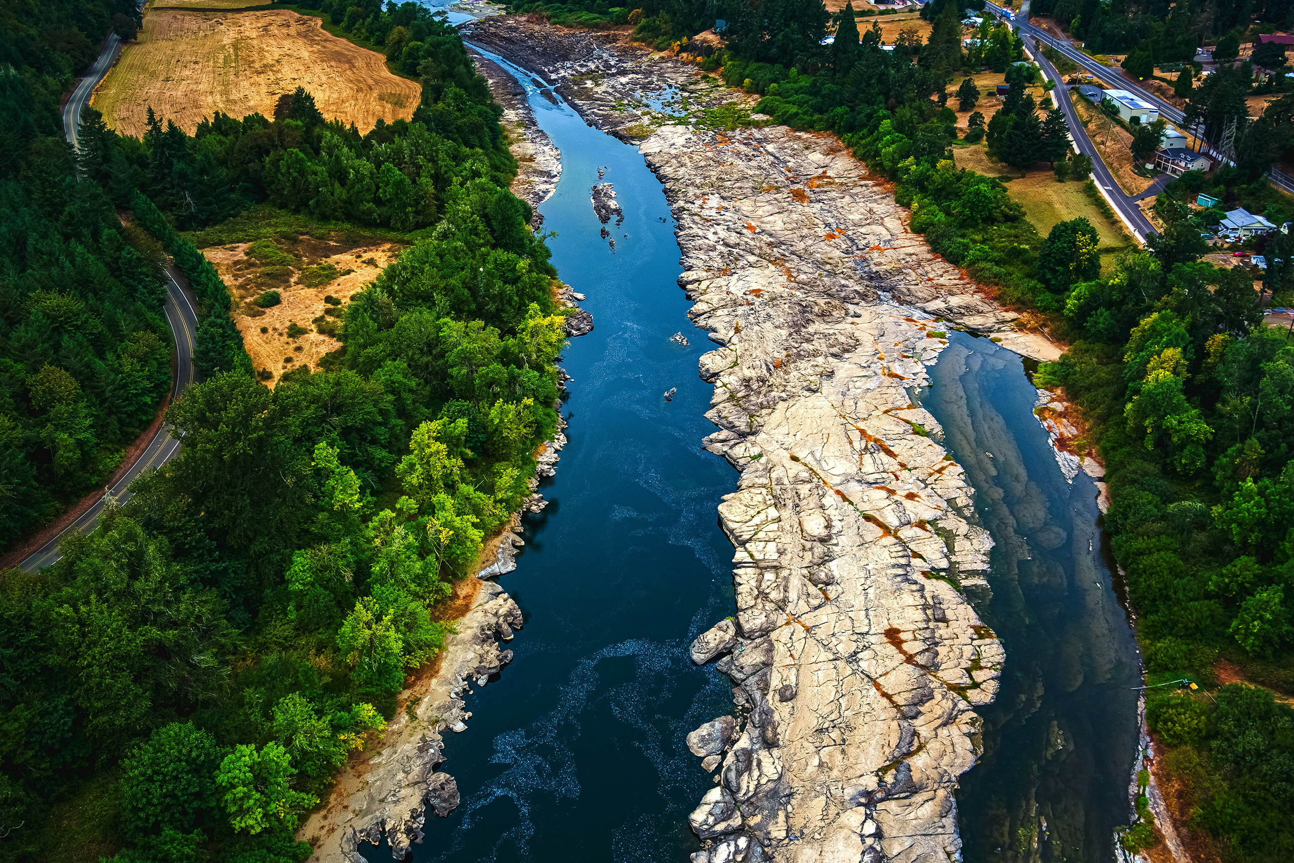 Umpqua River from a drone Umpqua River from a drone